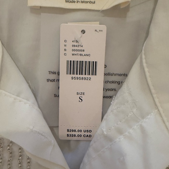 White Embroidered Maxi Shirt Dress with Belt from Anthropologie NWT - Picture 7 of 9